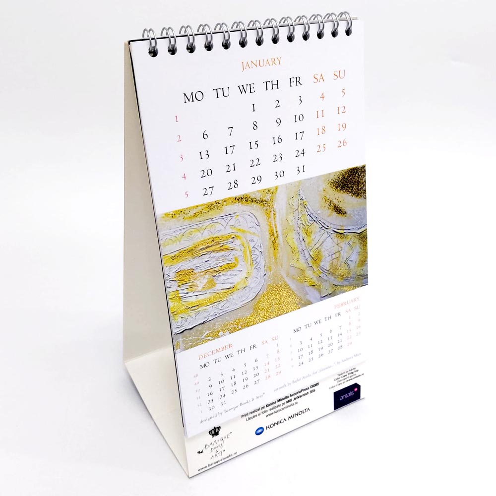 Calendar de birou cu spira Calendar de birou cu spira